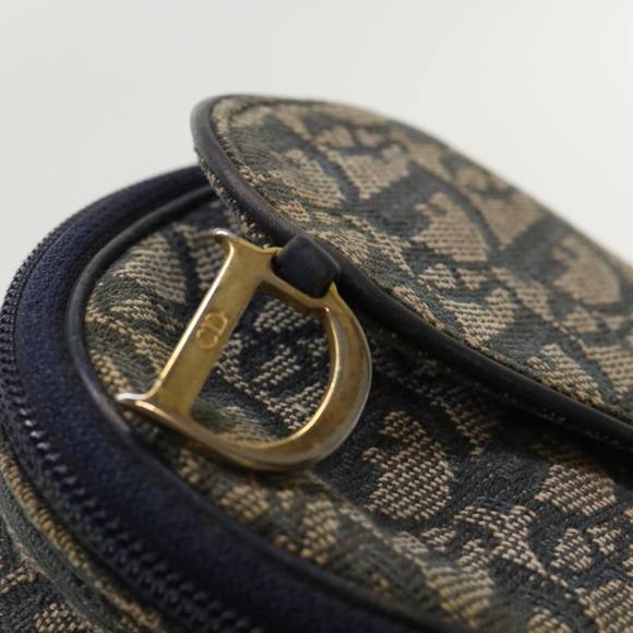 Christian Dior Trotter Canvas Saddle Pouch Navy Auth bs6504 - Picture 7 of 16